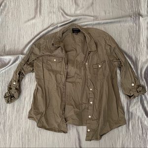 Foxcroft Olive Drab Button-up